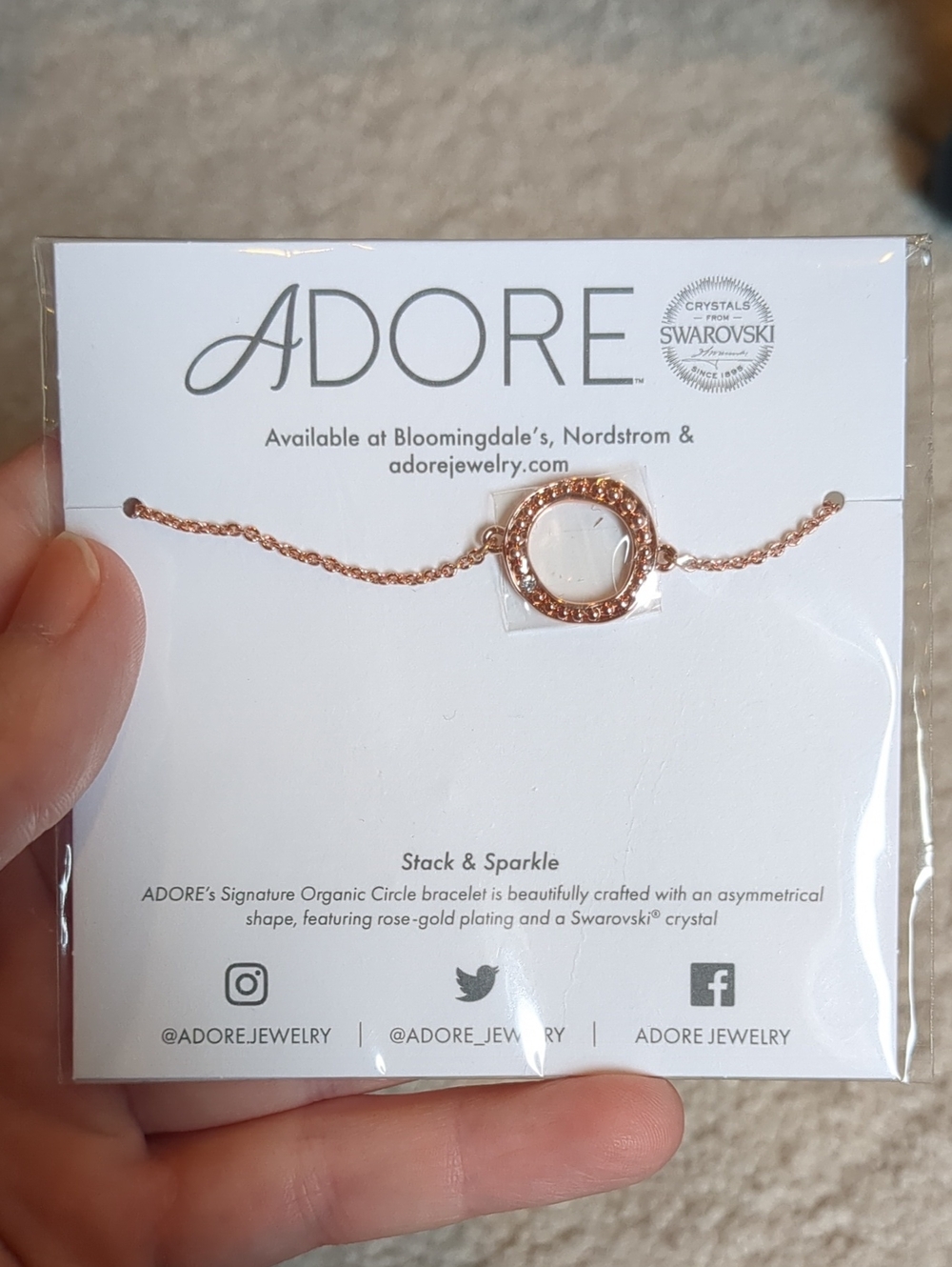 Adore's Signature Organic Circle Rose Gold Bracelet